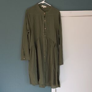 Olive Green Long Sleeve Dress
